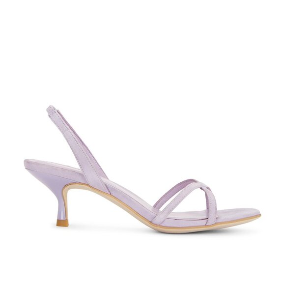 NEW RAYE Kloe Heel in Dusty Lavender SANDAL STRAPS FLORAL OPEN TOE PURPLE KITTEN - Picture 3 of 7